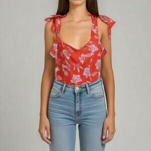 JOIE linen Shawnette top Crop Size 12